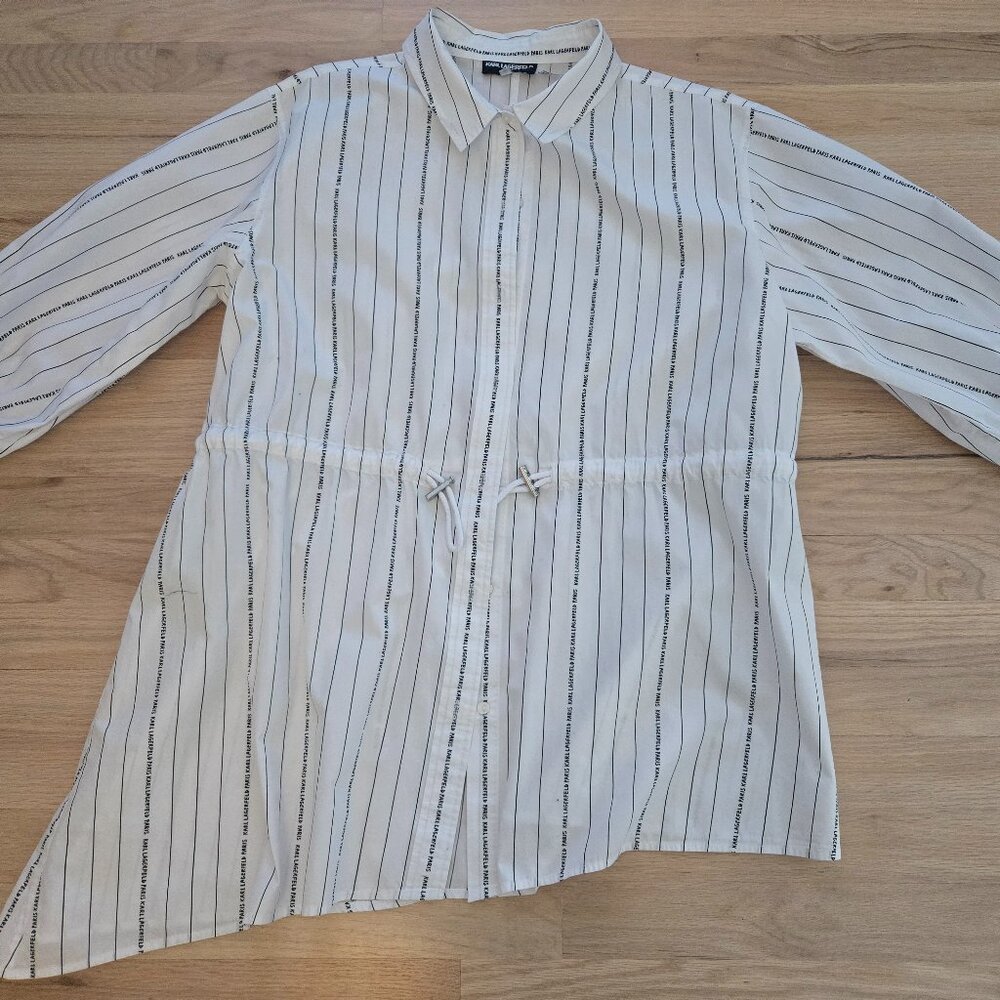 Karl Lagerfeld Paris Asymmetric Hem Poplin Women's Shirt